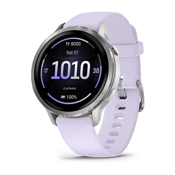 GARMIN Venu 4 - Silver with Periwinkle Silicone Band 41 mm — купить Garmin в Москве