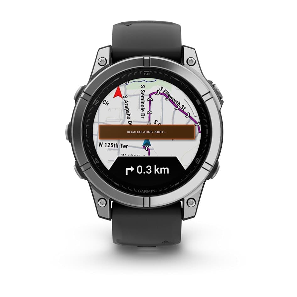 GARMIN Fenix E (Stainless steel with Black silicone band) - AMOLED — фото 2