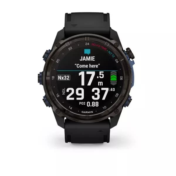 Garmin Descent Mk3i – Carbon grey DLC titanium with black silicone band — фото 2