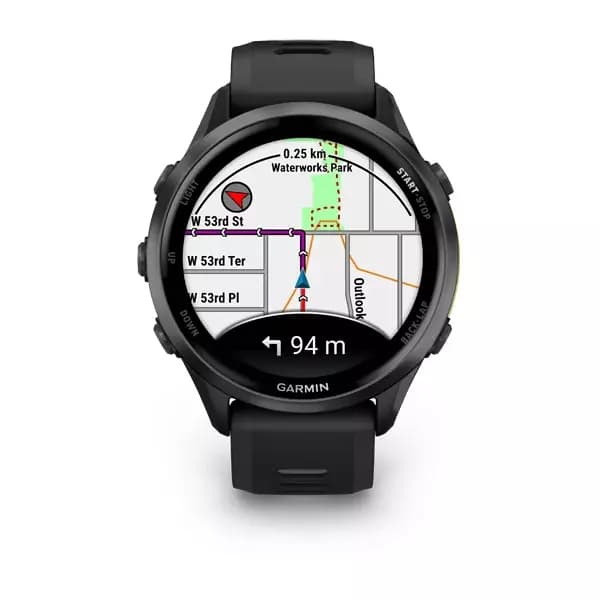 GARMIN Forerunner 970 Carbon Grey DLC Titanium with Black Case and Black/Translucent Whitestone Band — фото 2