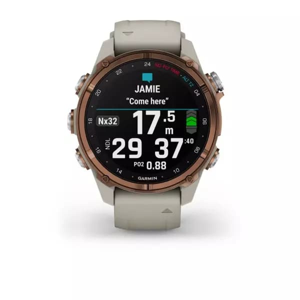 Garmin Descent Mk3i – Bronze PVD Titanium with French Grey Silicone Band and Descent T2 Transceiver — фото 2