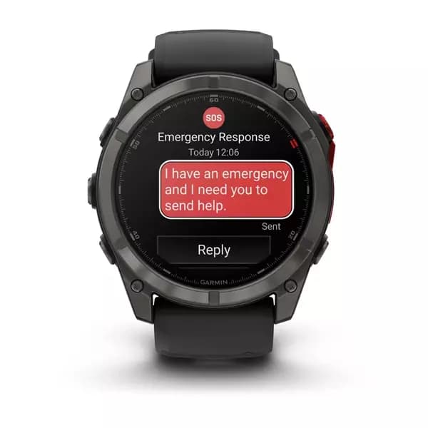 GARMIN Fenix 8 Pro (Sapphire, Carbon grey DLC titanium with Black/pebble grey silicone band) - AMOLED — фото 2