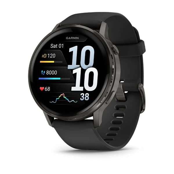 GARMIN Venu 4 - Slate with Black Silicone Band 45 mm — купить Garmin в Москве