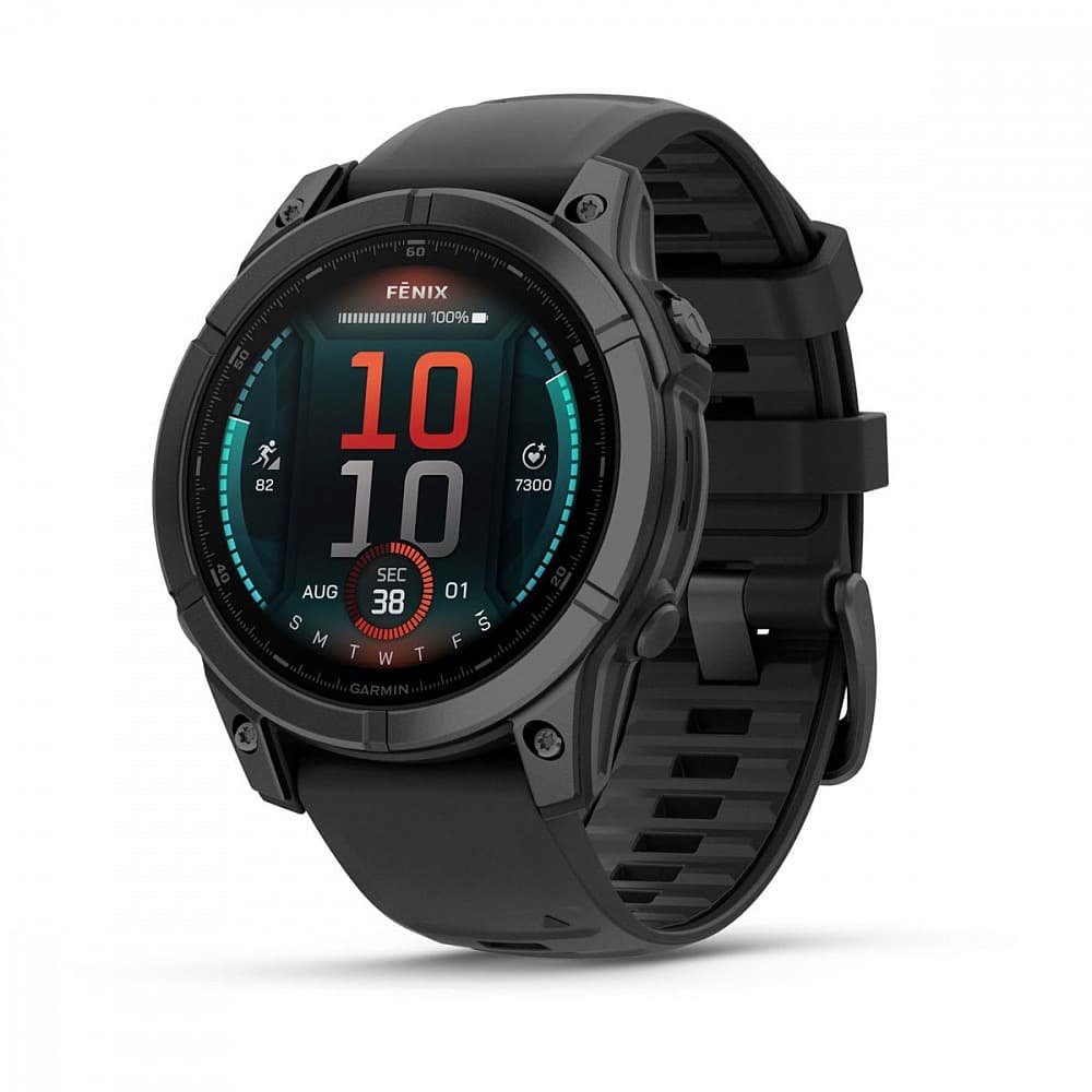 GARMIN Fenix E (Slate grey steel with Black silicone band) - AMOLED — купить Garmin в Москве