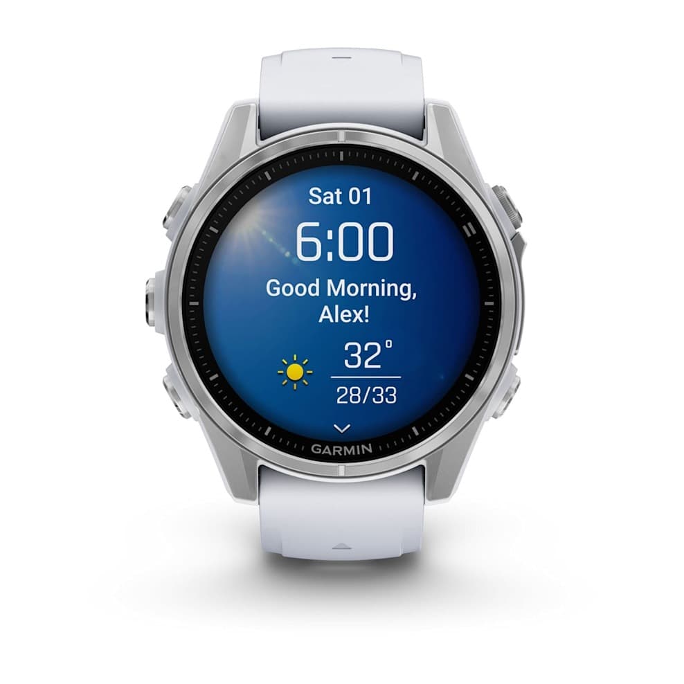 GARMIN Fenix 8 (Silver with Whitestone silicone band) - AMOLED — фото 2