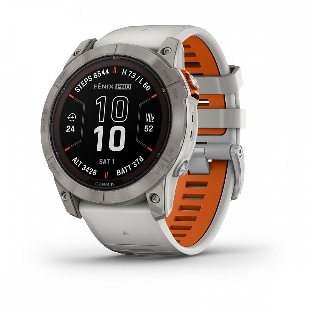 GARMIN Fenix 7X Pro Sapphire (Titanium with Fog Gray/Ember Orange) - SOLAR (51 mm)
